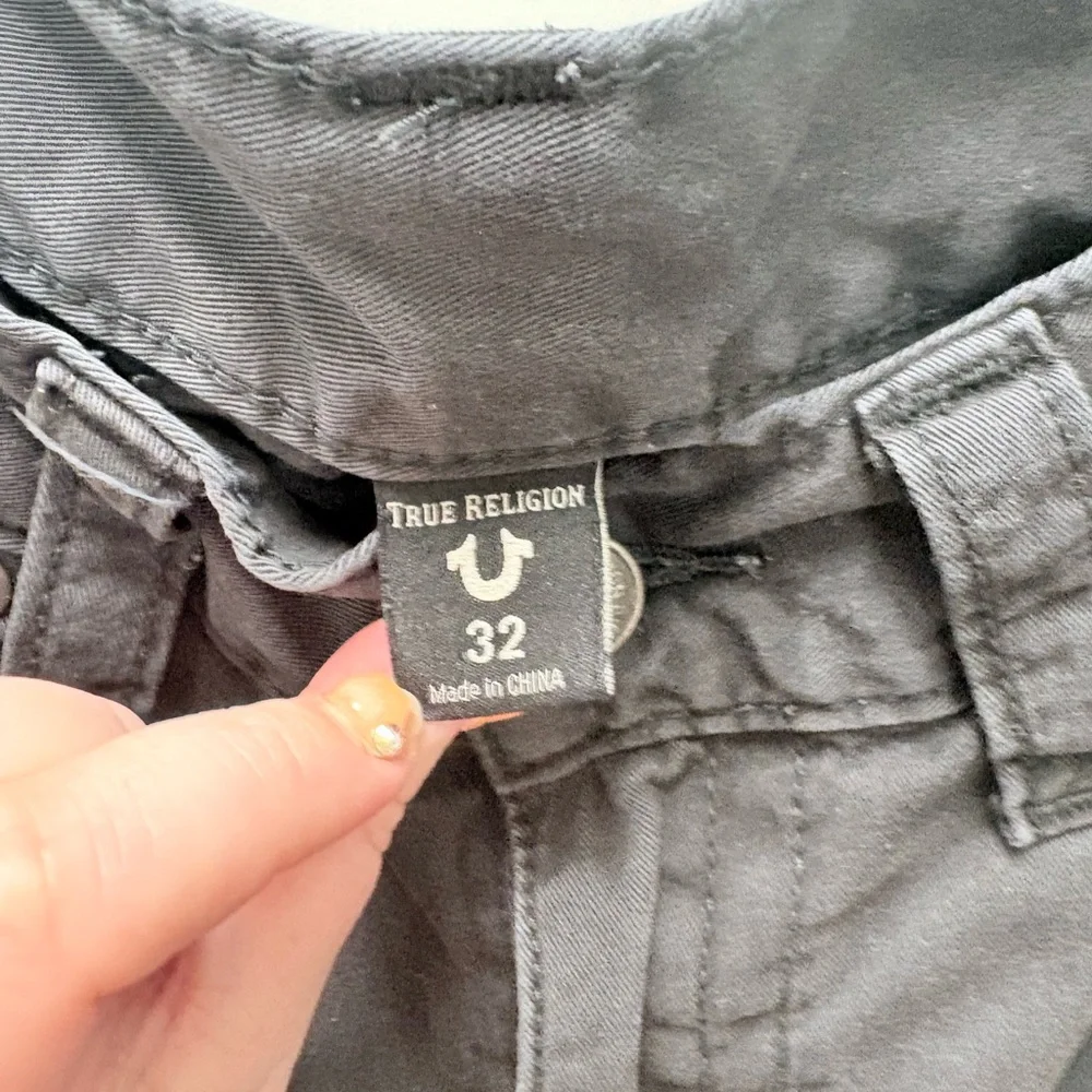 True Religion Charcoal Distressed Men Jeans